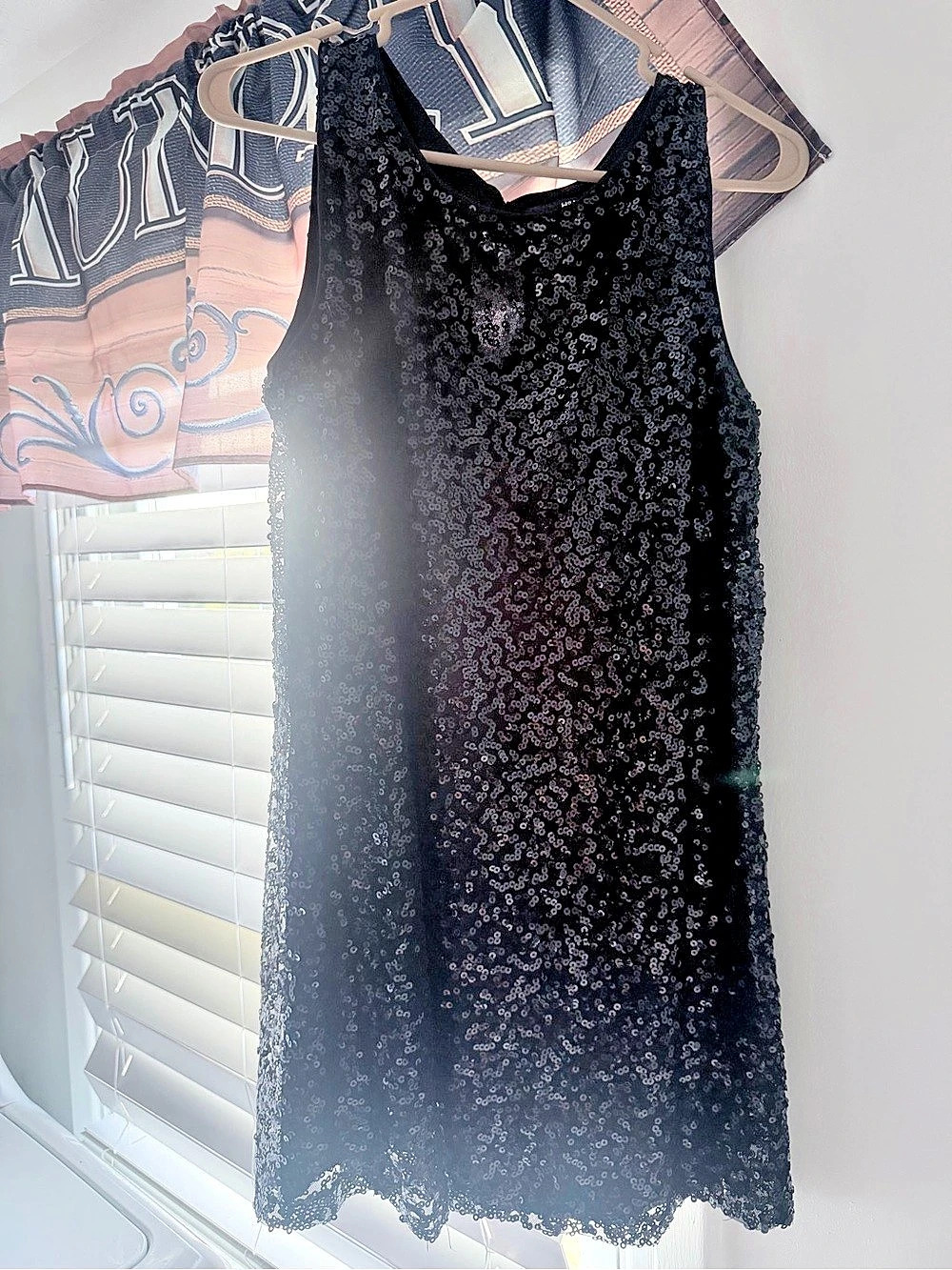 H&M Sequined Mini Dress Black Size Large